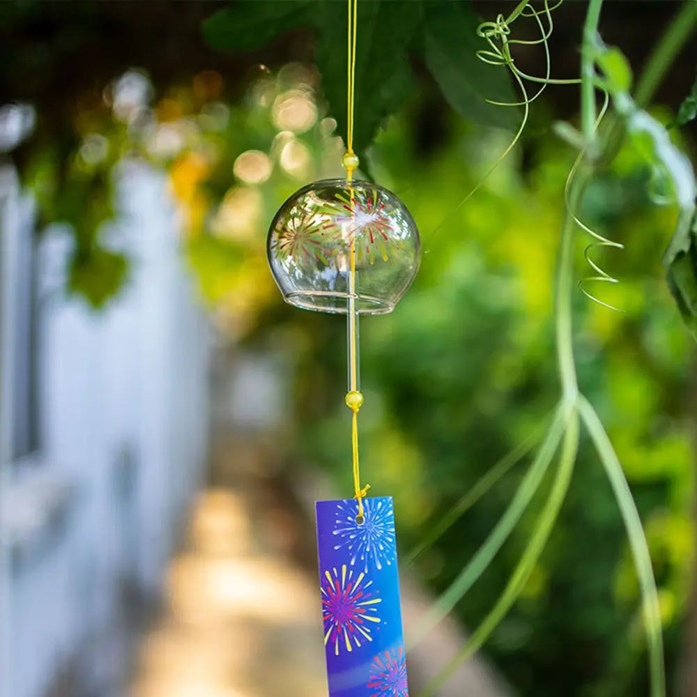 1Pcs Creative Wind Bell Japan Wind Chimes Handmade Glass Furin Spa Japanese Room Decor Garden Pendant Kitchen Office Home Decor