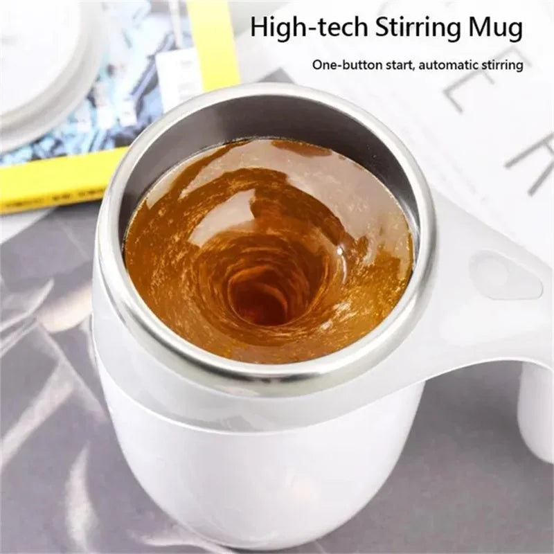 Automatic Self Stirring Mug Coffee Milk Fruits Mixing Cup Electric Stainless Steel Lazy Rotating Mug Magnetic Stirring Cup