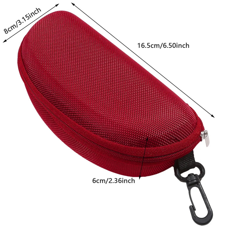Portable EVA Glasses Case with Carabiner Hook Colorful Sunglasses Hard Cases Zipper Eyeglasses Protector Box Eyewear Accessories