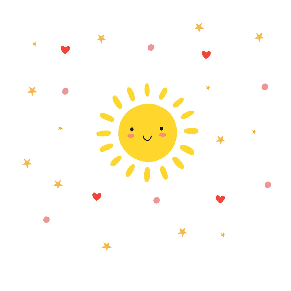 Cartoon Smile Sun Wall Decals for Kids room Nursery Wall Decor Home Decoration Removable DIY Sticker on Wall Backdrop Art Murals