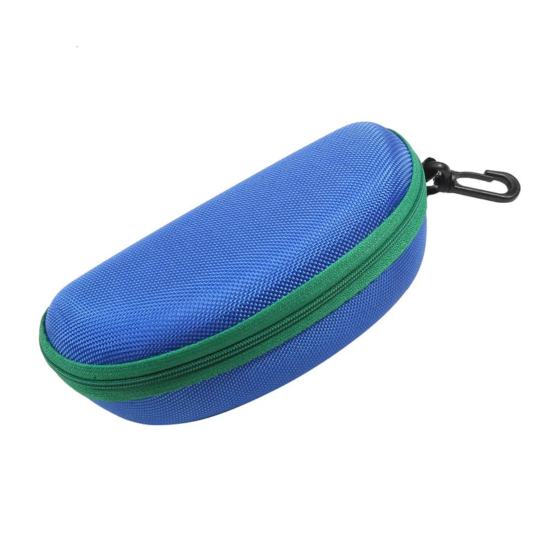Portable EVA Glasses Case with Carabiner Hook Colorful Sunglasses Hard Cases Zipper Eyeglasses Protector Box Eyewear Accessories