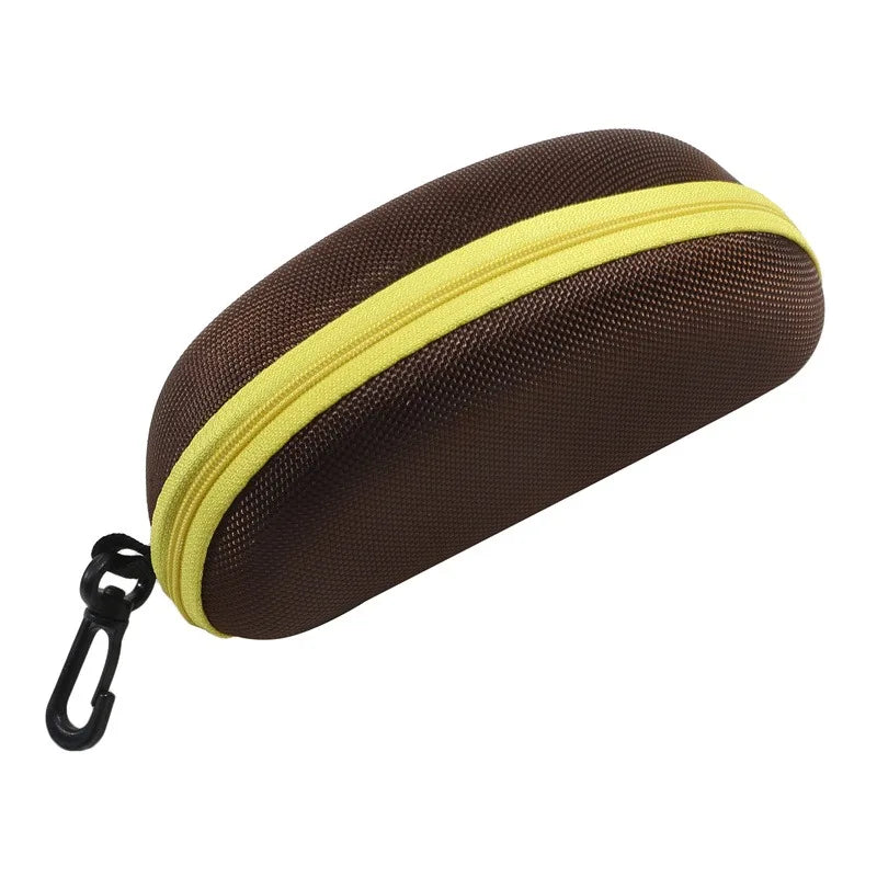 Portable EVA Glasses Case with Carabiner Hook Colorful Sunglasses Hard Cases Zipper Eyeglasses Protector Box Eyewear Accessories