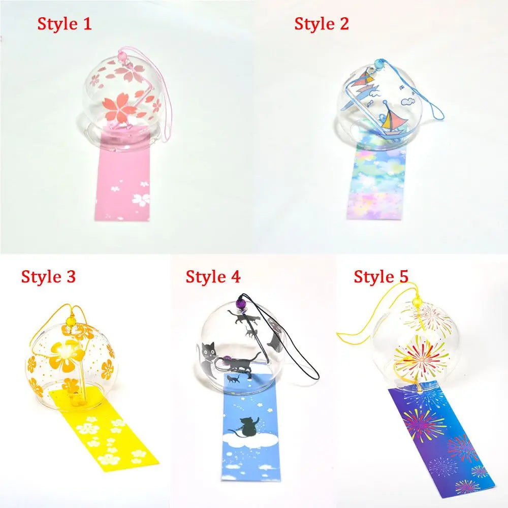 1Pcs Creative Wind Bell Japan Wind Chimes Handmade Glass Furin Spa Japanese Room Decor Garden Pendant Kitchen Office Home Decor