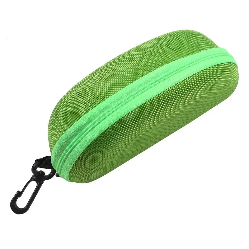 Portable EVA Glasses Case with Carabiner Hook Colorful Sunglasses Hard Cases Zipper Eyeglasses Protector Box Eyewear Accessories