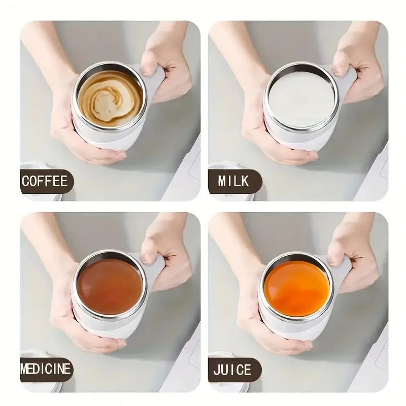 Automatic Self Stirring Mug Coffee Milk Fruits Mixing Cup Electric Stainless Steel Lazy Rotating Mug Magnetic Stirring Cup