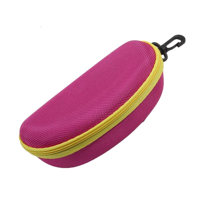 Portable EVA Glasses Case with Carabiner Hook Colorful Sunglasses Hard Cases Zipper Eyeglasses Protector Box Eyewear Accessories