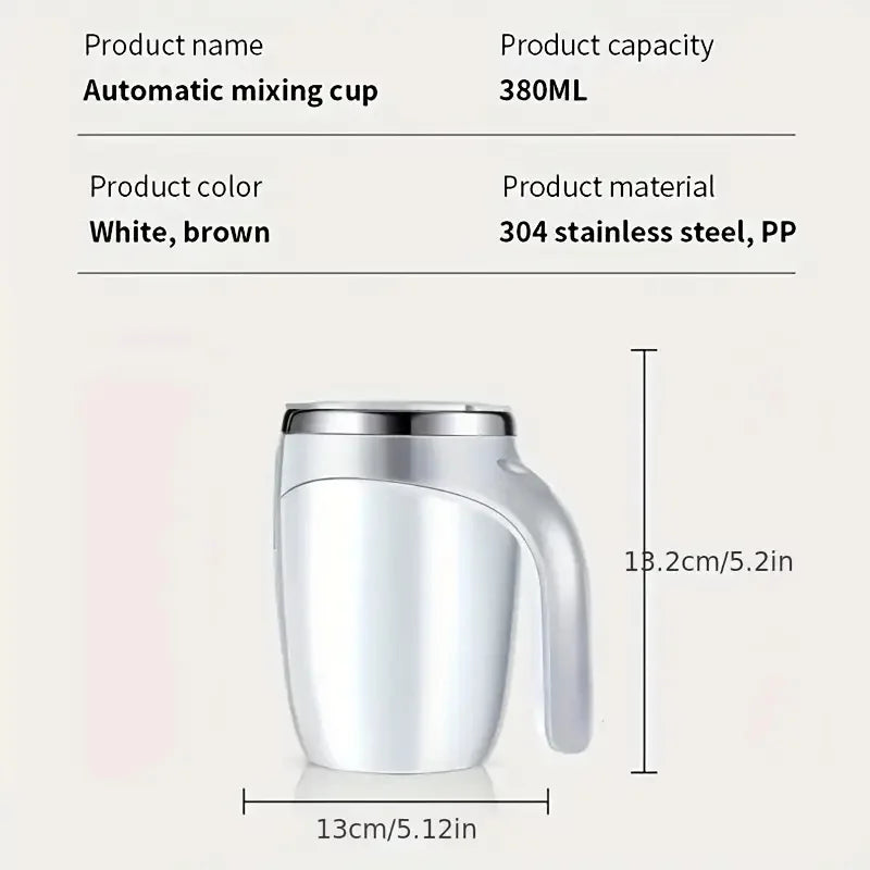 Automatic Self Stirring Mug Coffee Milk Fruits Mixing Cup Electric Stainless Steel Lazy Rotating Mug Magnetic Stirring Cup
