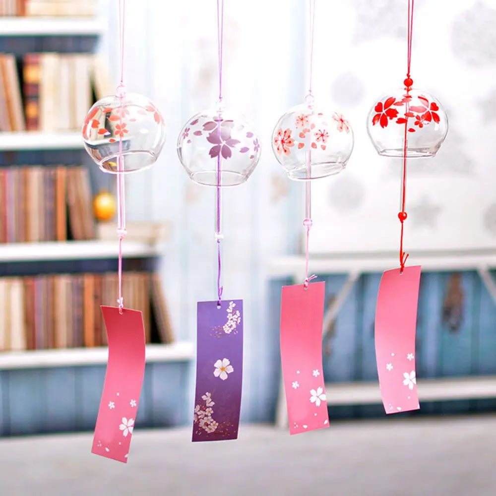 1Pcs Creative Wind Bell Japan Wind Chimes Handmade Glass Furin Spa Japanese Room Decor Garden Pendant Kitchen Office Home Decor