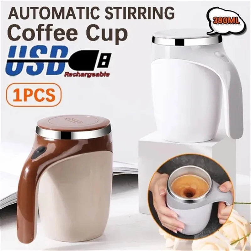 Automatic Self Stirring Mug Coffee Milk Fruits Mixing Cup Electric Stainless Steel Lazy Rotating Mug Magnetic Stirring Cup